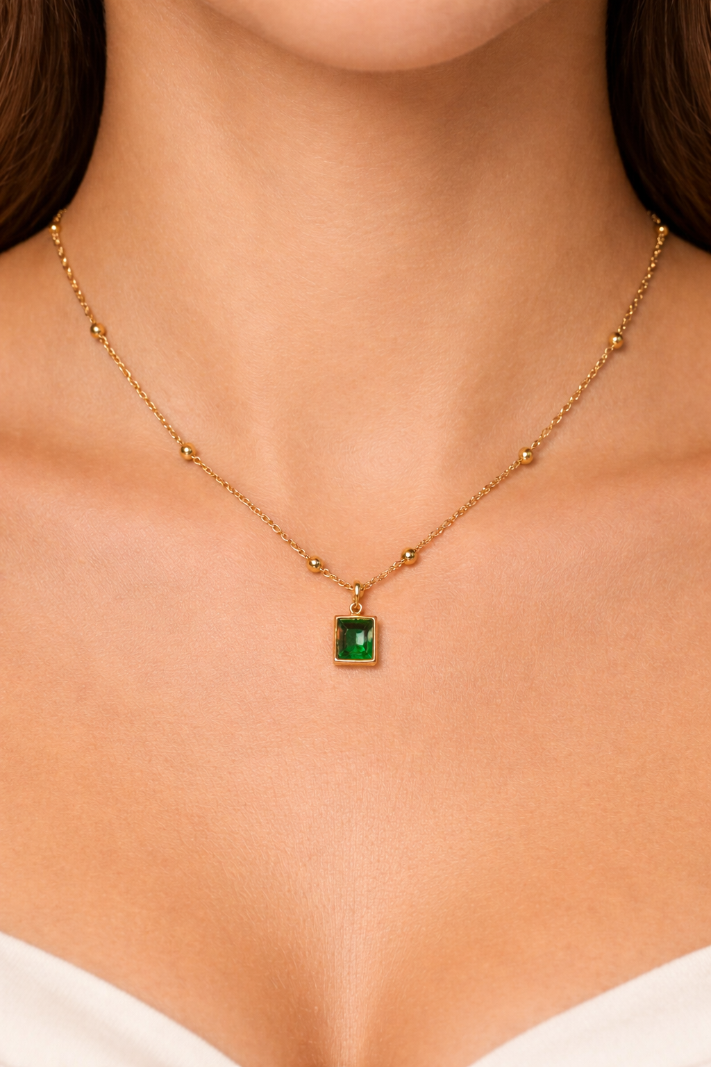Emerald Beadline Necklace