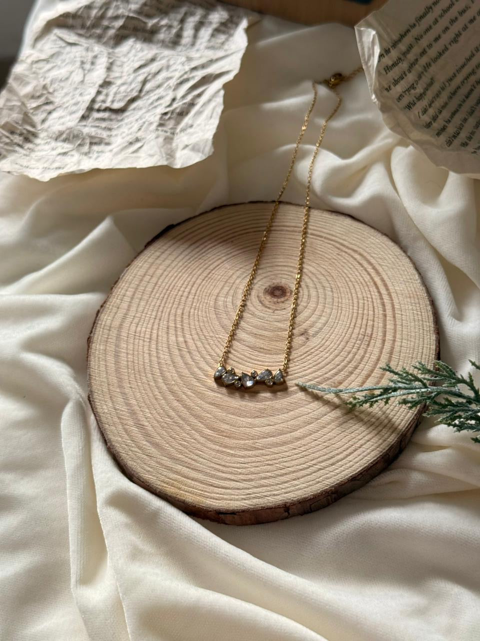 Raindrop Stack pendant- white