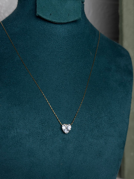 Invisible Dimond Pendant - Heart Shape