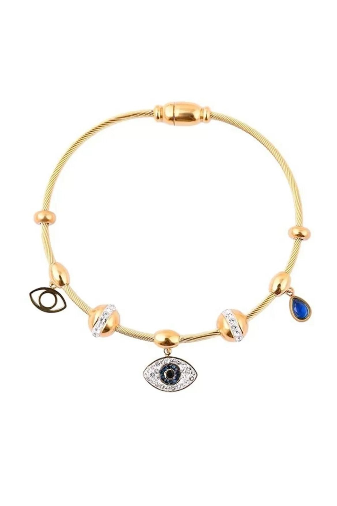 Evil Eye Charm Magnetic Cable Bangle