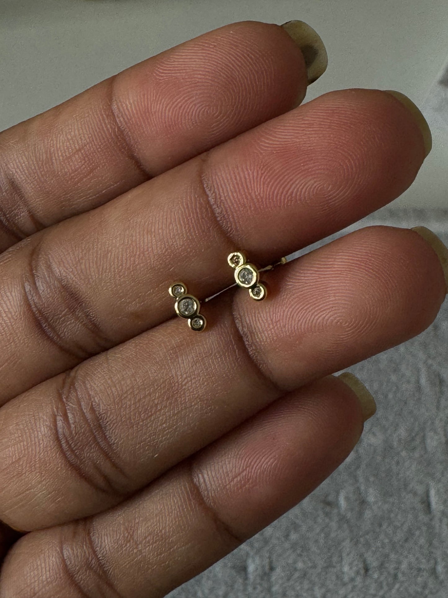 Triple Stone Line Stud
