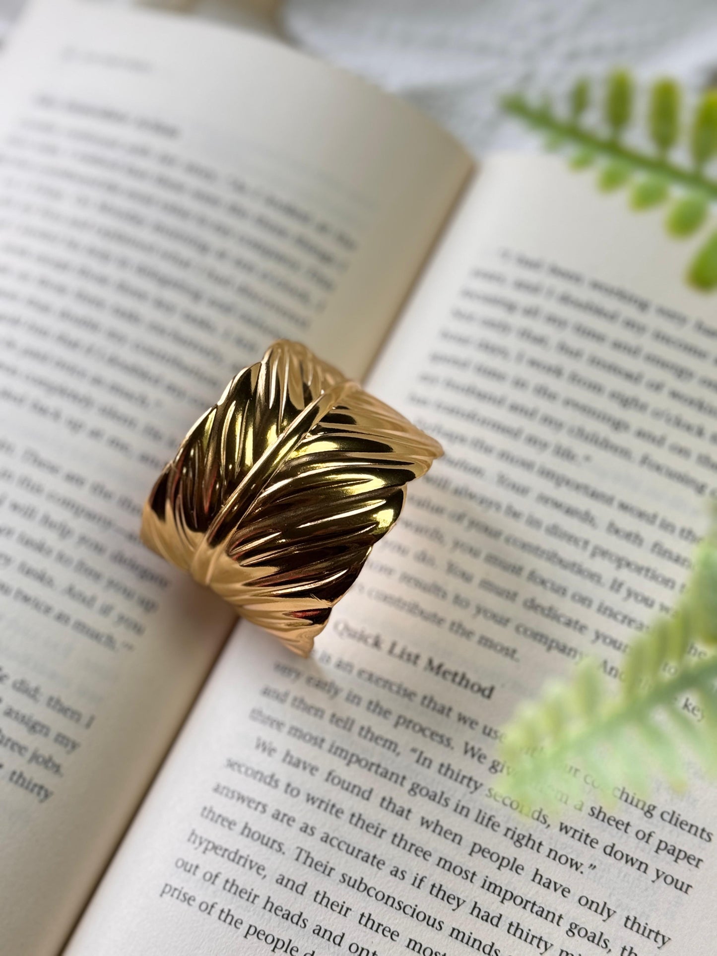 Single Leaf Statement Cuff Bangle