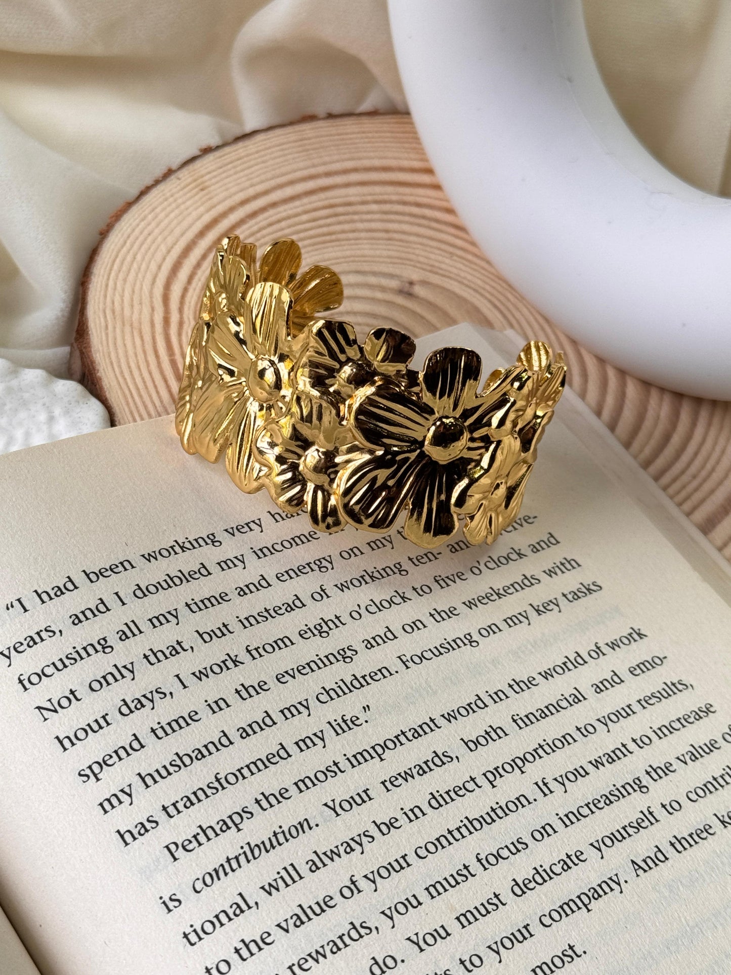 Floral Statement Cuff Bangle