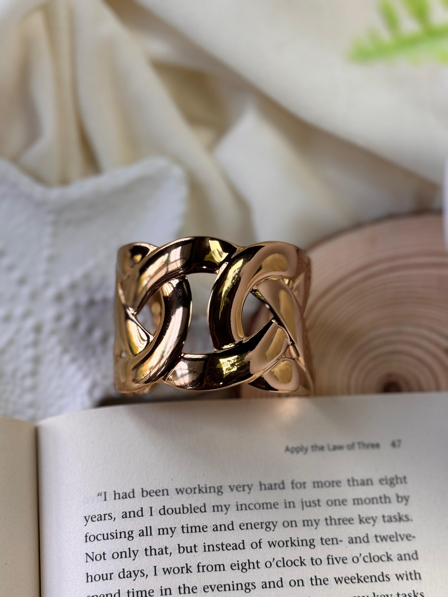 Interlock Statement Cuff Bangle
