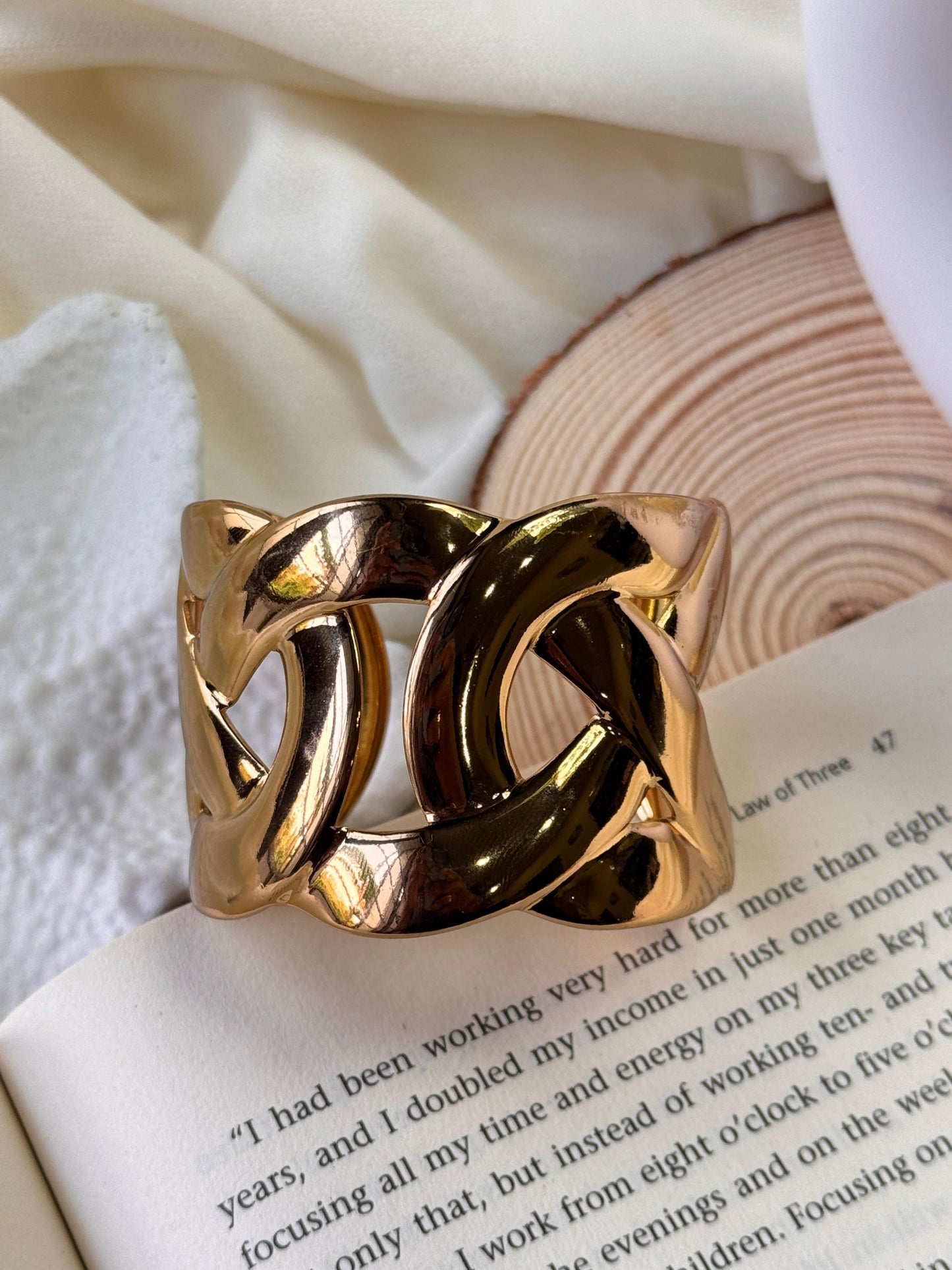 Interlock Statement Cuff Bangle