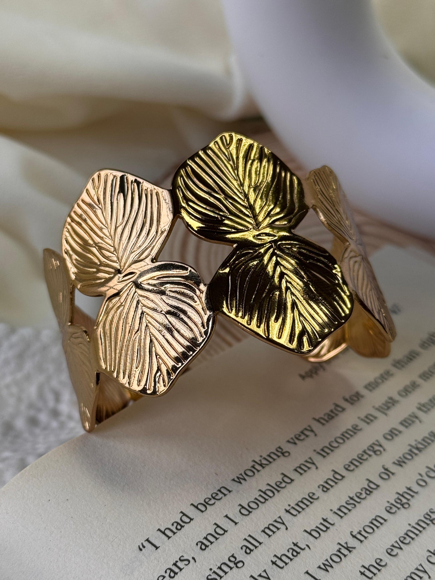 Leafy Statement Cuff Bangle