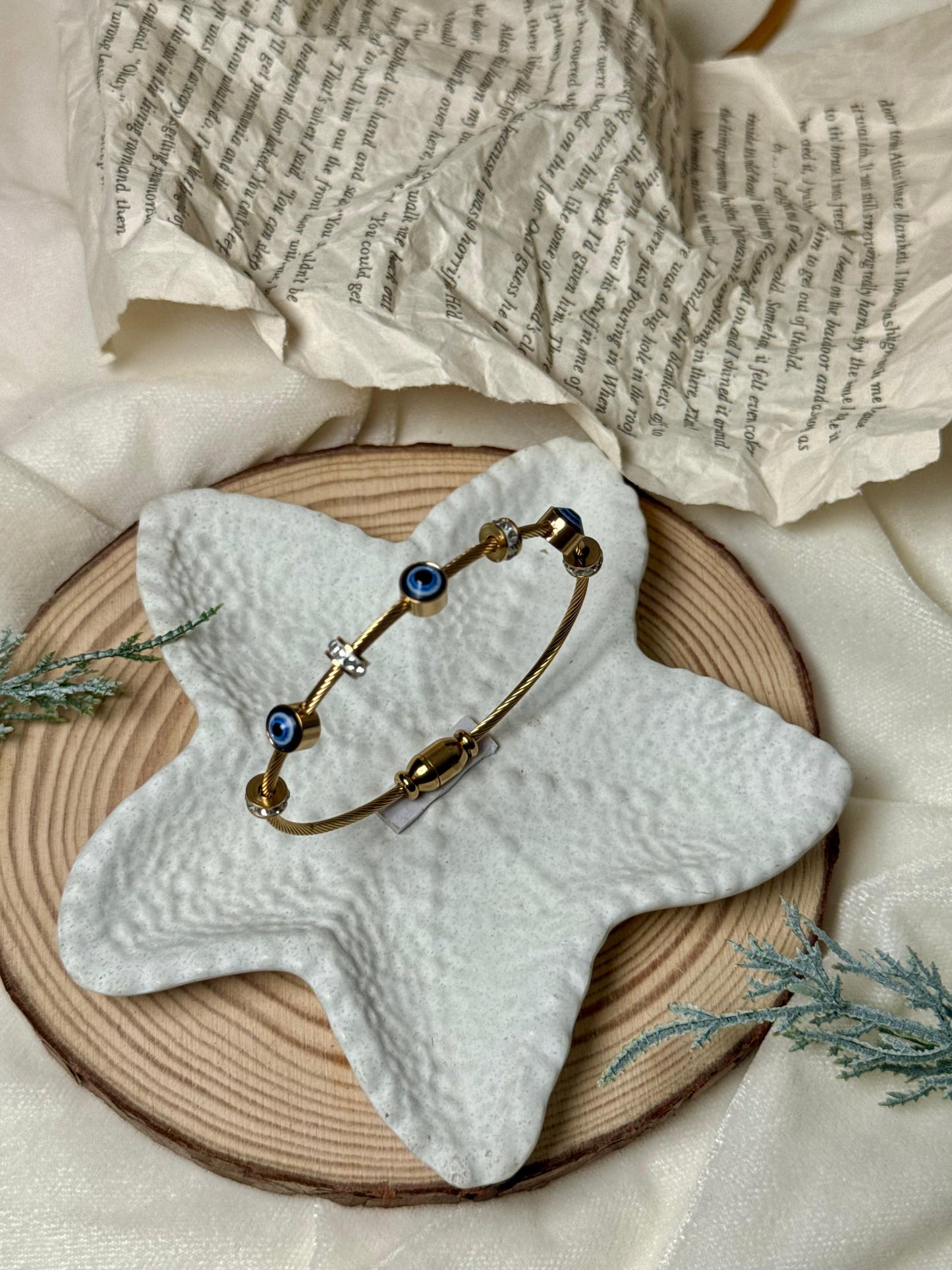 Evil Eye Magnetic Lock Bangle Bracelets