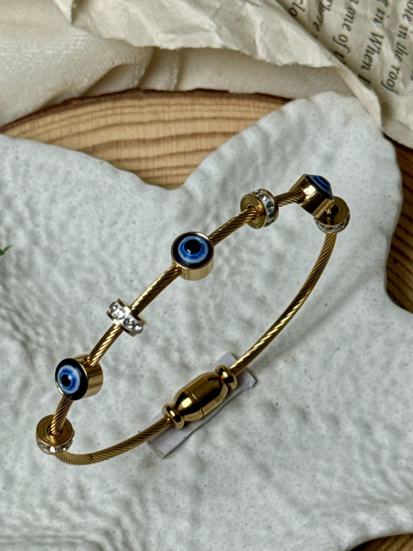 Evil Eye Magnetic Lock Bangle Bracelets
