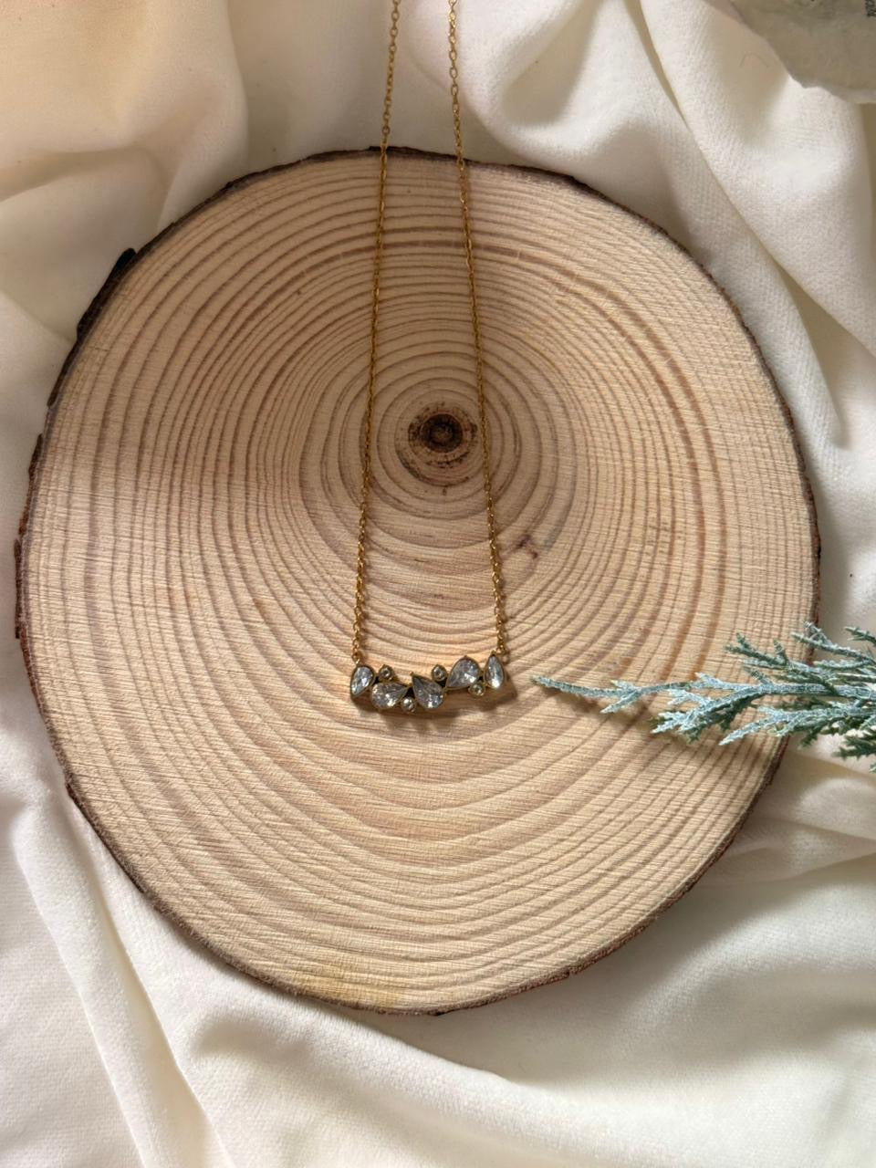 Raindrop Stack pendant-  white