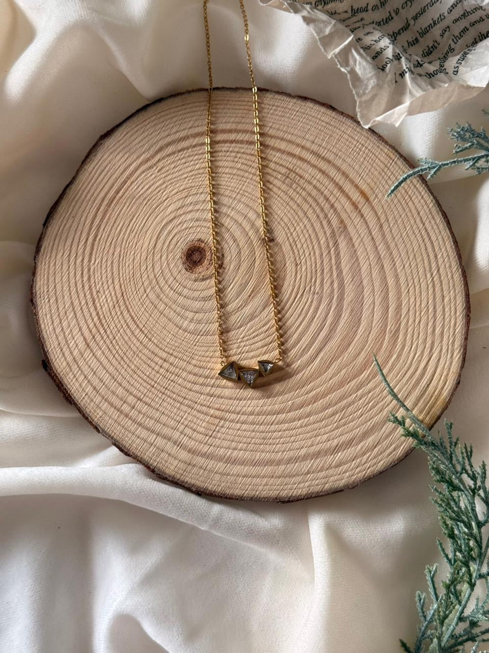 Triple Triangle Pendant- White