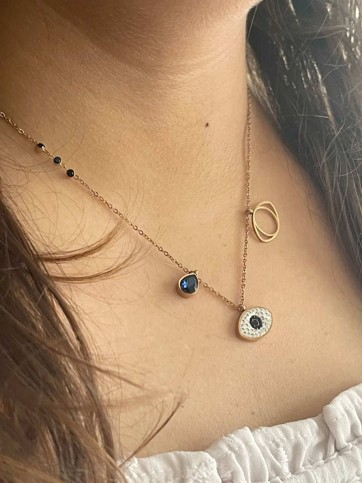 Swarovski Inspired Evil Eye Pendant Chain