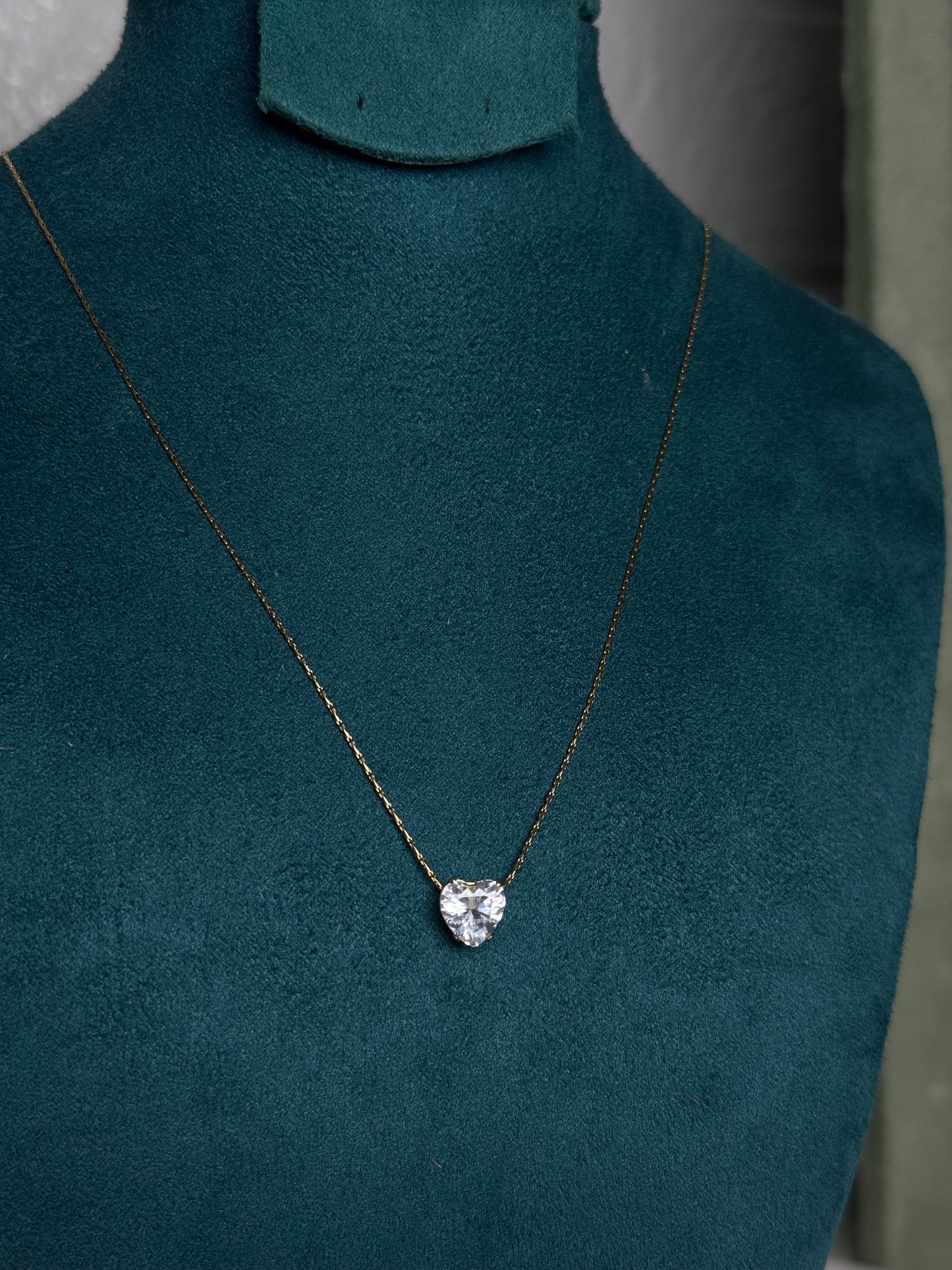 Invisible Dimond Pendant - Heart Shape