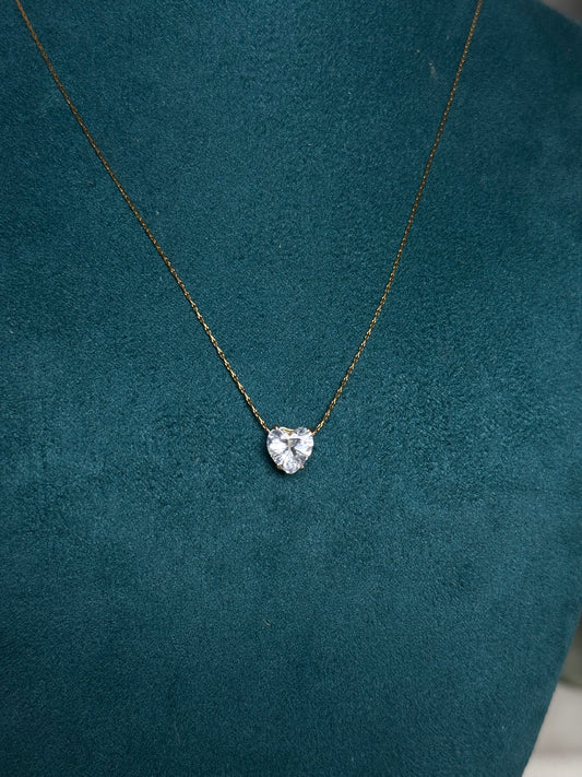 Invisible Dimond Pendant - Heart Shape