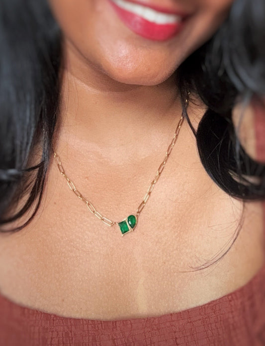 Emerald In Link chain