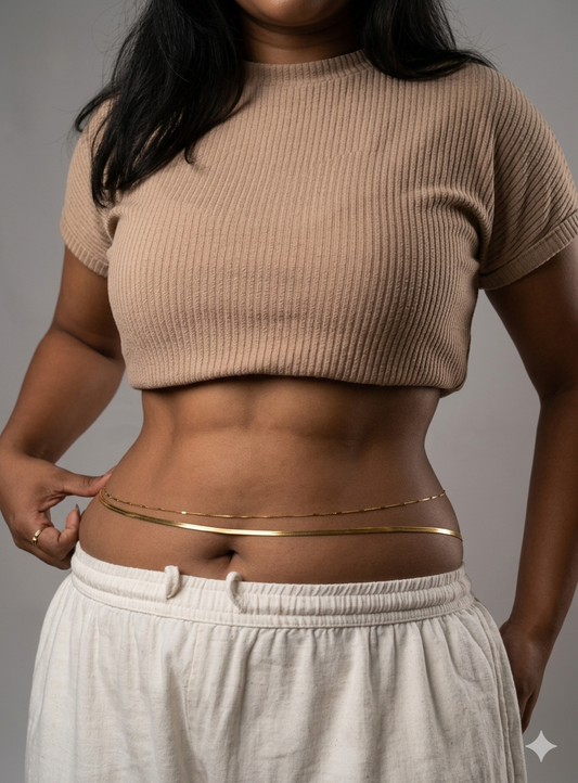 Snake & curb double layer- Hip Chain