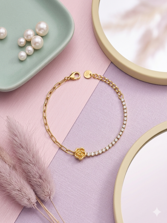 Rose Link Tennis Bracelet