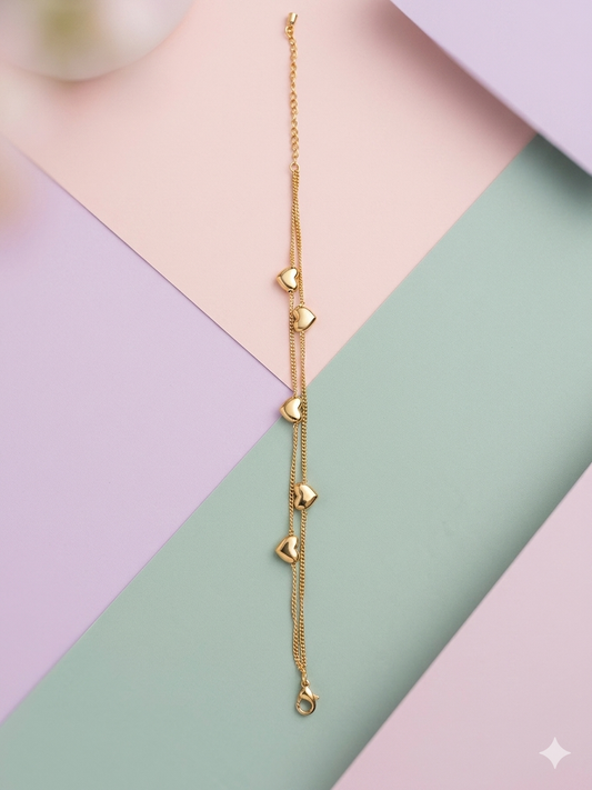 Solid Heart Double Layer Bracelet