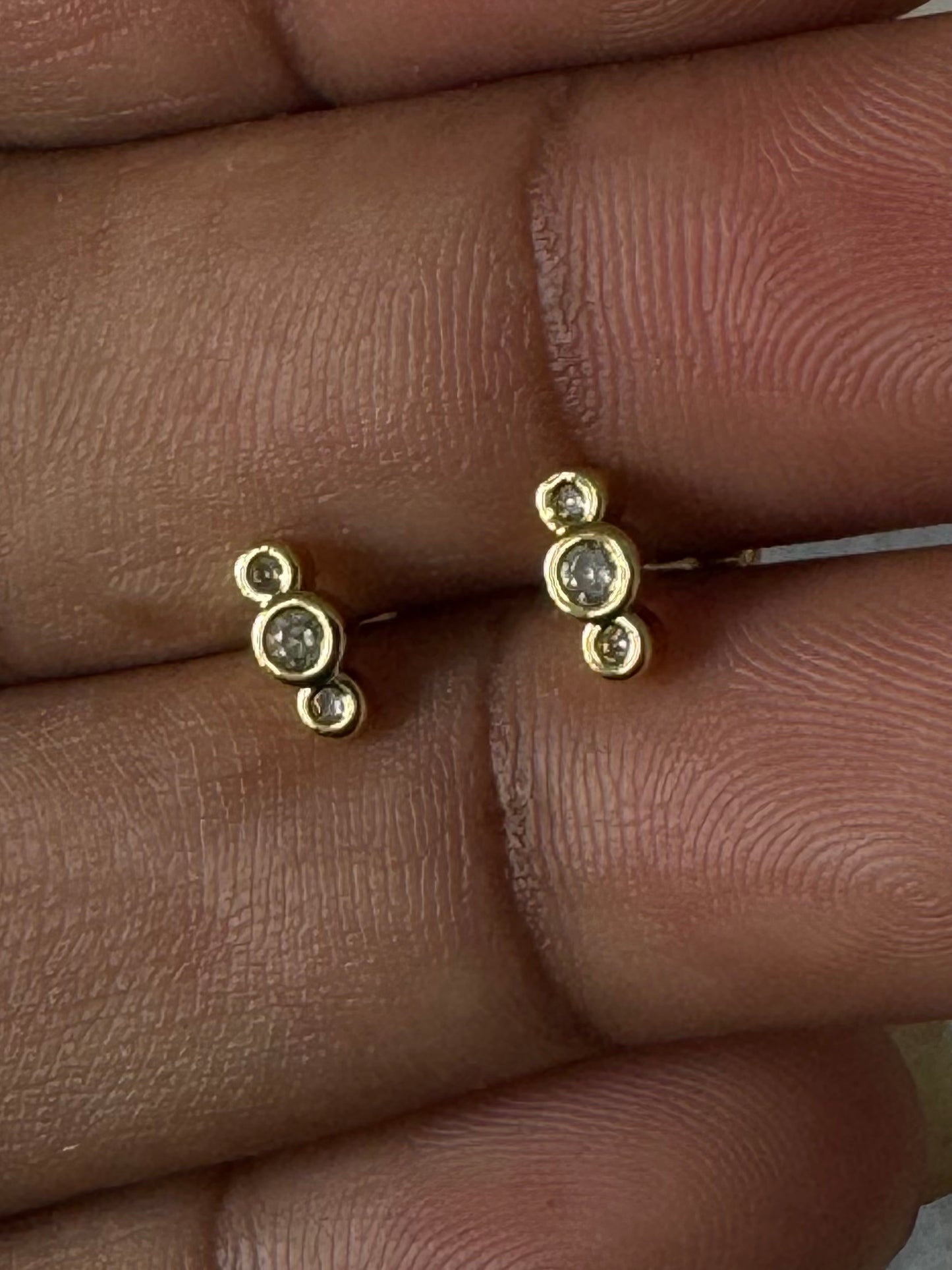 Triple Stone Line Stud