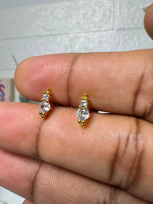 Two Stone Drop_ Ball Back Stud 08