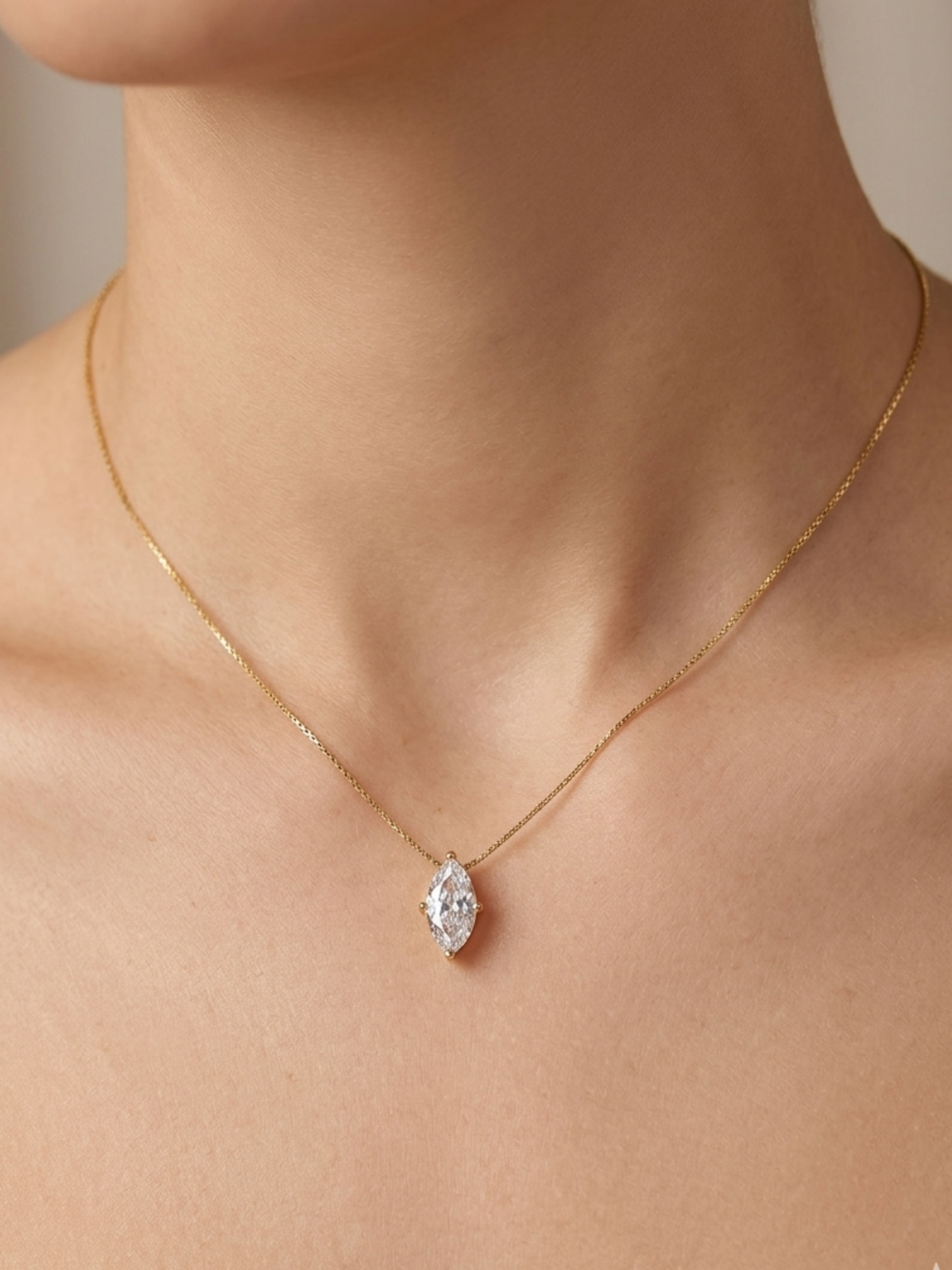 Dainty Solid Diamond Pendant