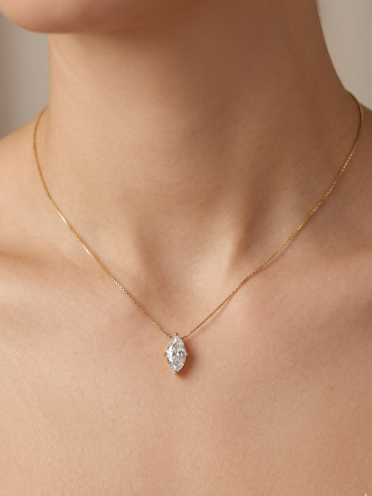 Dainty Solid Diamond Pendant