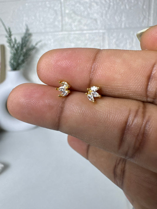 Three Petal Ball Back Helix Stud