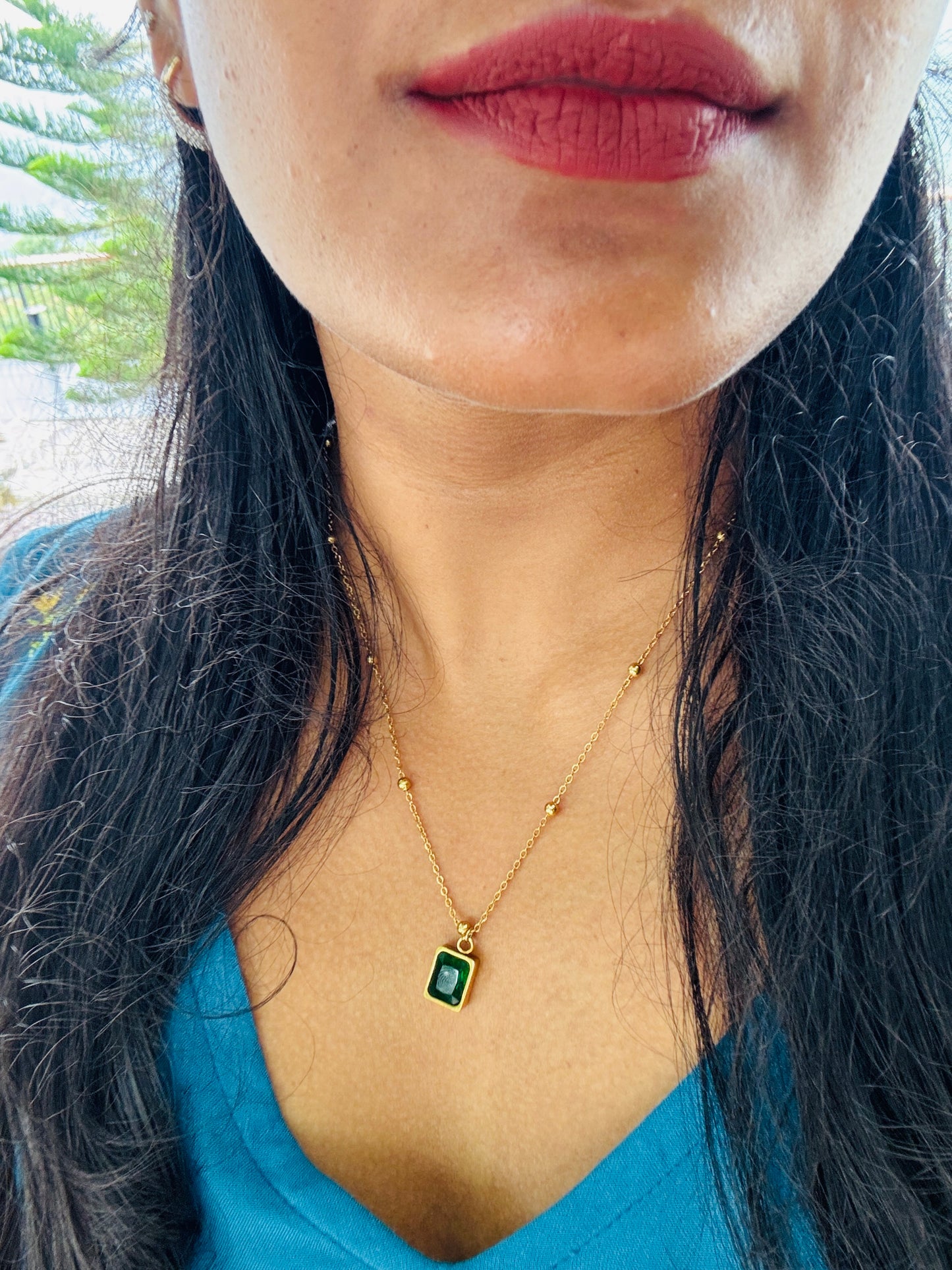 Emerald Beadline Necklace