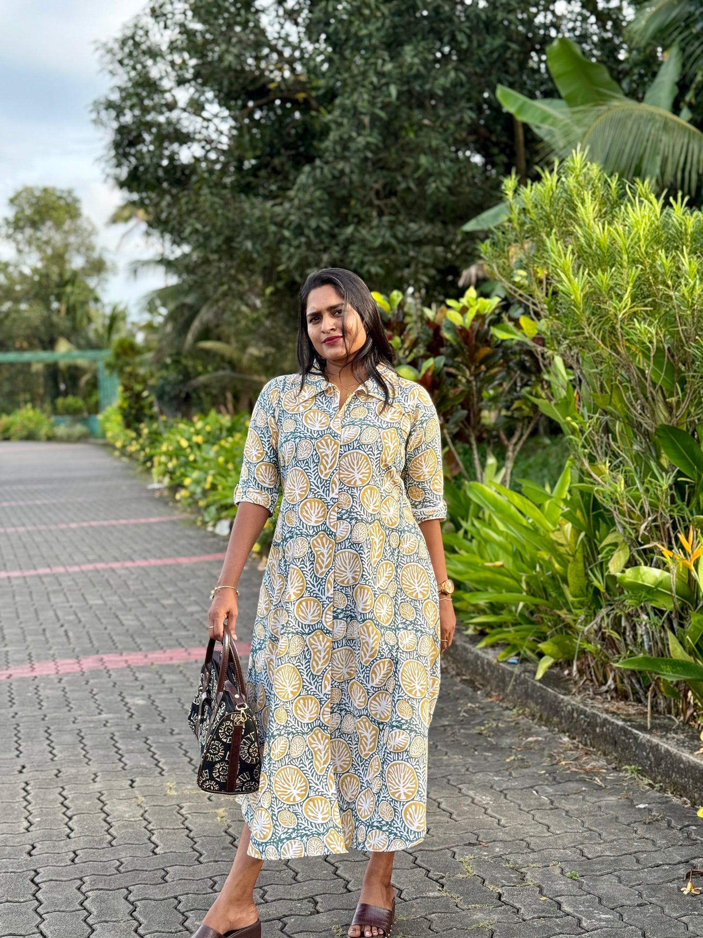 Amber Leaf Shirt Dress