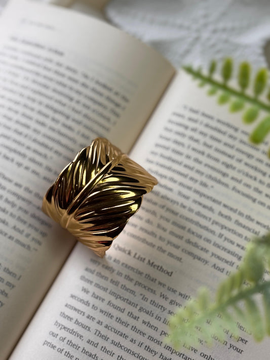 Single Leaf Statement Cuff Bangle