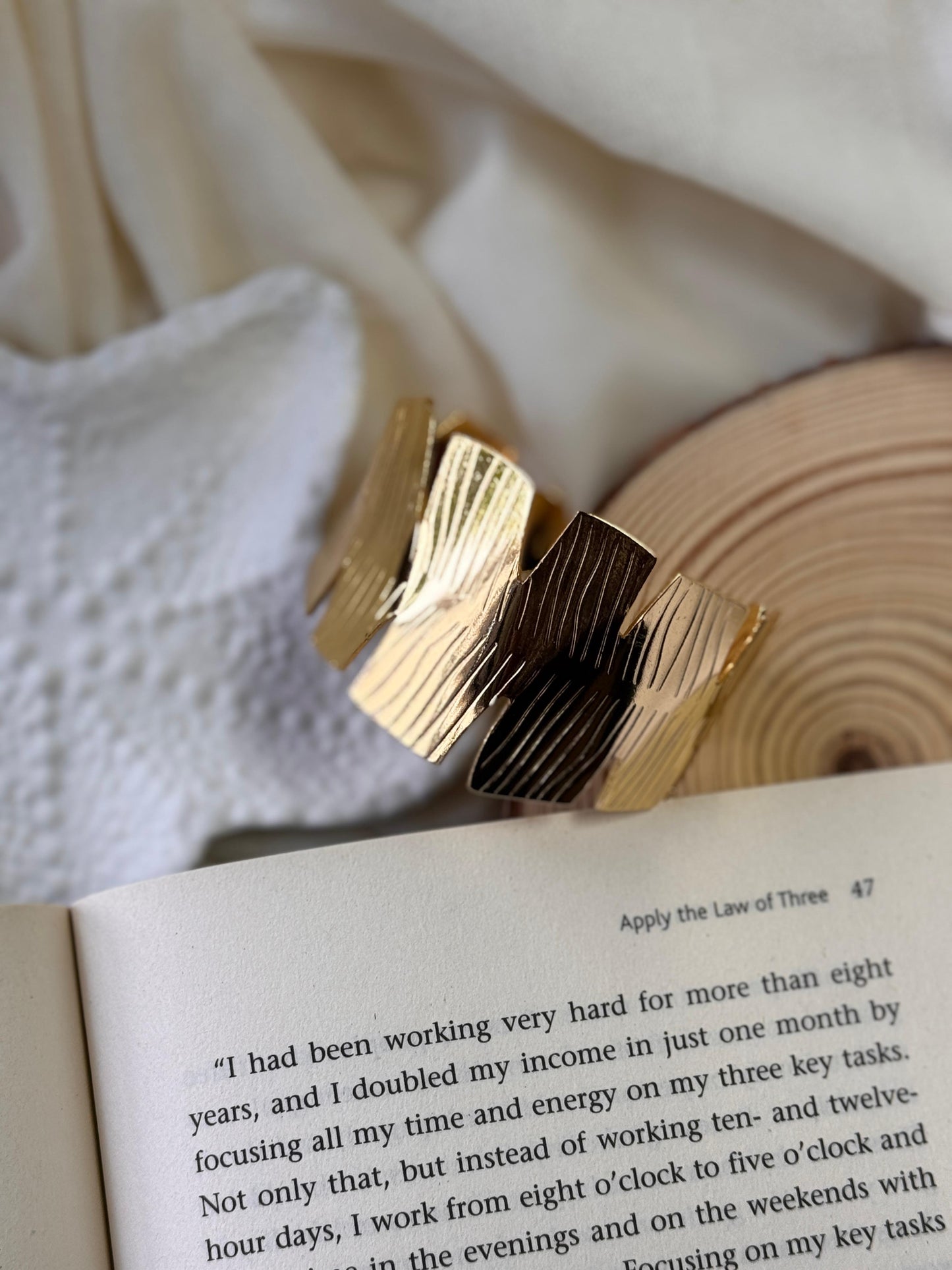 Golden leaf Statement Cuff Bangle