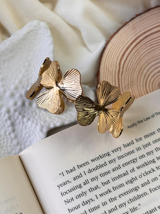 Three Petal Statement Cuff Bangle