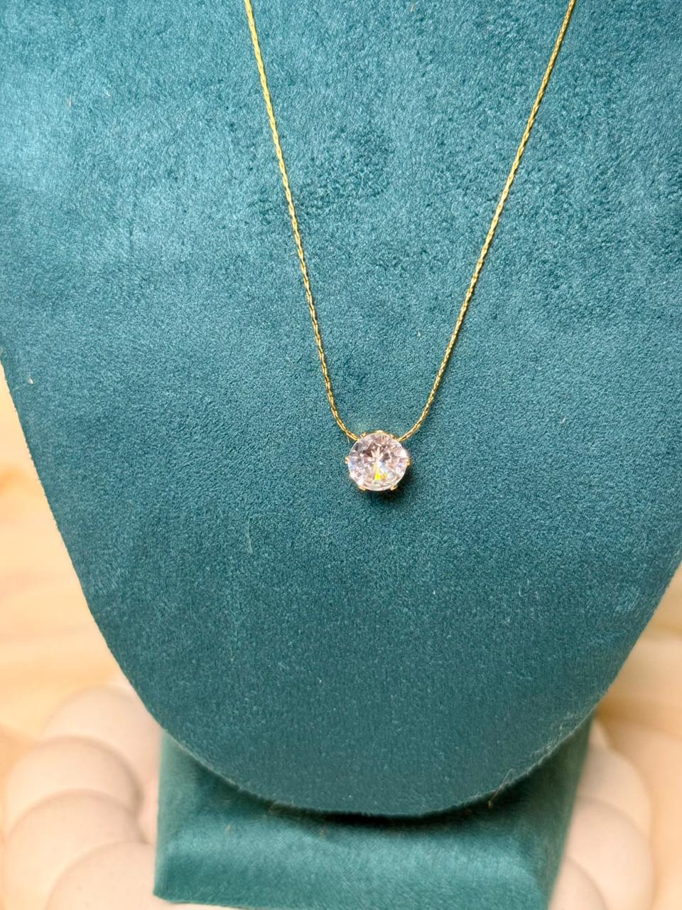 Solitaire Neck Chain & Studs Set