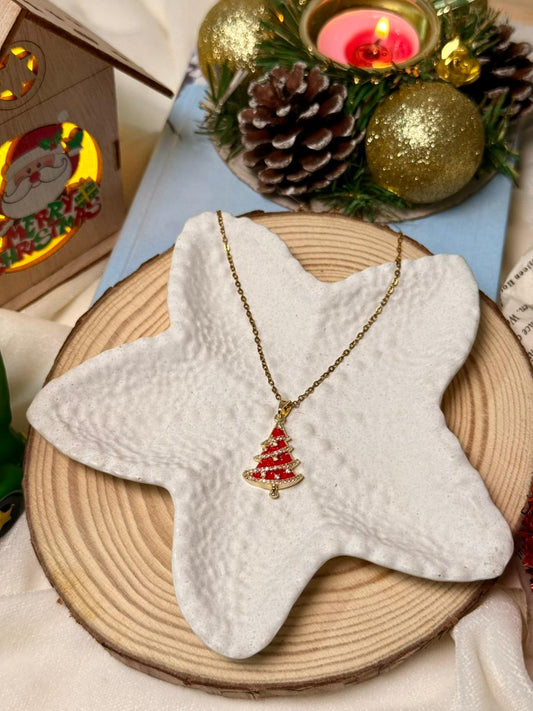 Sparkling Christmas Tree Pendant Necklace