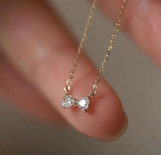 Crystal Bow Pendant Necklace