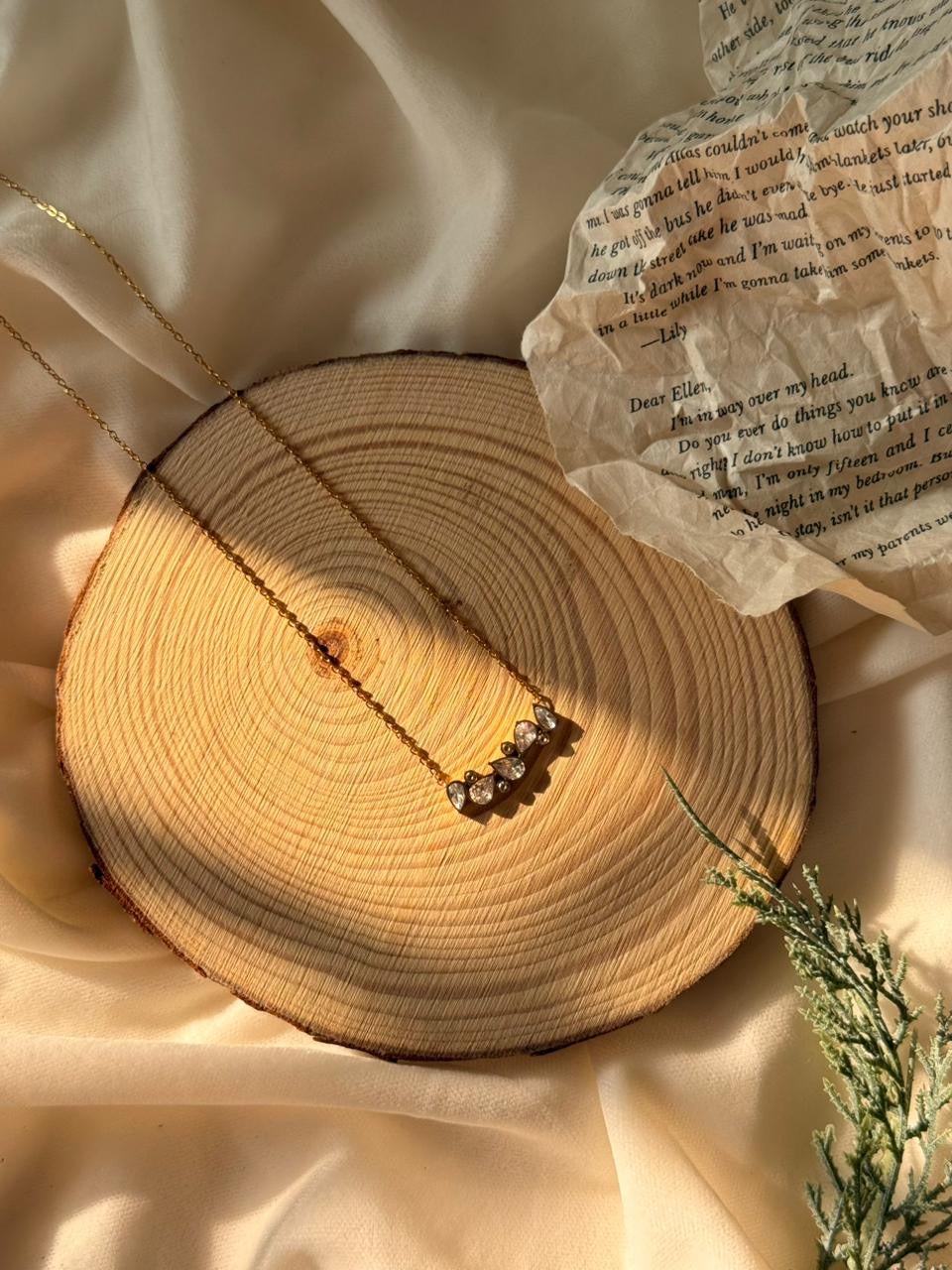 Raindrop Stack pendant-  white