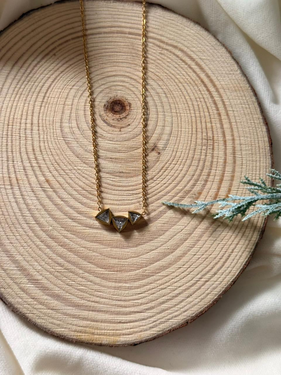 Triple Triangle Pendant- White