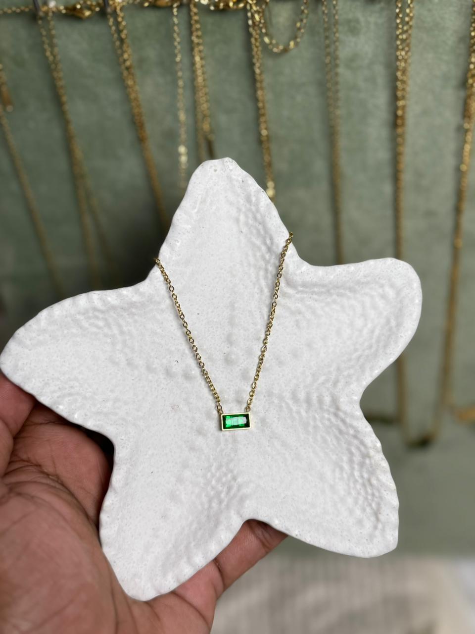 Dude Emerald Pendant Neck chain